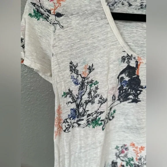 Joie Women’s Patterned Scoop Neck Short Sleeve Top Tee. Size: Medium. - Picture 8 of 13